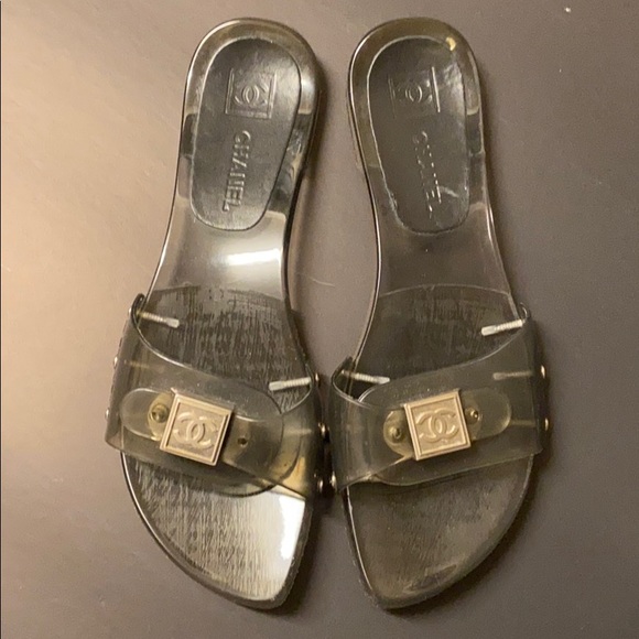 chanel transparent slippers